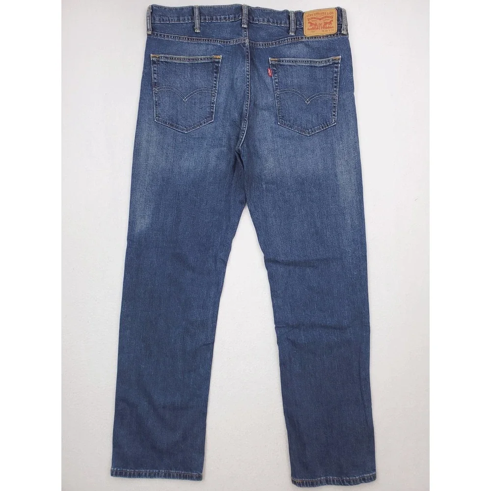 Levis 514 Jeans Mens 38x32 Blue Slim Straight Stretch Denim Pants Medium Wash